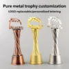 Pure metal trophy customizable replaceable logo creative new gold, silver and bronze trophy medal