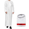 Polyester men's robe, Qatar style stand collar robe with pocket design