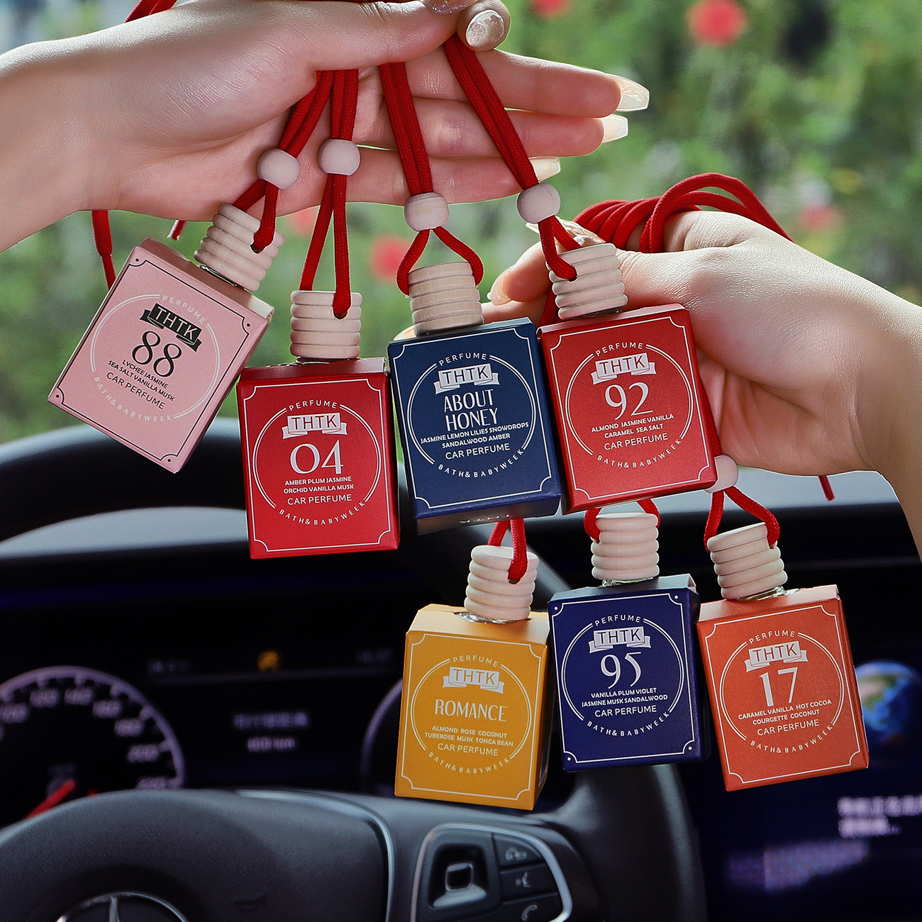 THTK car hanging rope perfume bottle car odor removing fragrance pendant accessories perfume