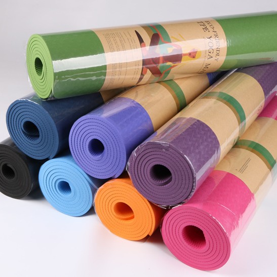 TPE monochrome 183 * 61 * 0.8cm yoga mat thickened anti slip fitness skipping rope portable manufacturer straight yoga mat