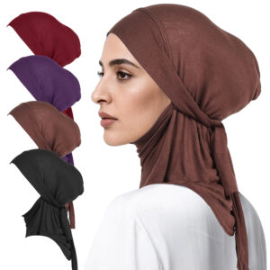 Strap Headscarf, Headcap, Muslim Base Hat, Middle Eastern Scarf, High Elasticity Silk Cotton Headscarf