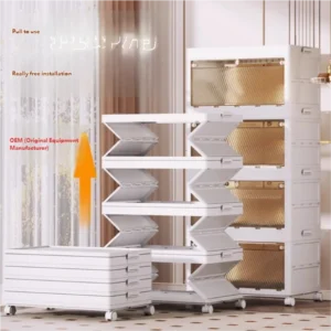 Buckle integrated stretchable foldable storage cabinet, bedroom living room plastic storage cabinet, multi-layer miscellaneous storage cabinet