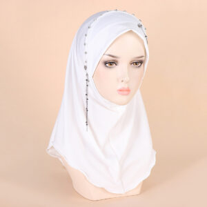 Popular Muslim pullover hat handmade chain terms jewelry headscarf hat women's elastic headscarf
