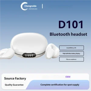 D101 Wireless Bluetooth Ear Clip Headphones Noise Cancellation Non-Invasive High Sound Quality Dual Headphones Long Battery Life